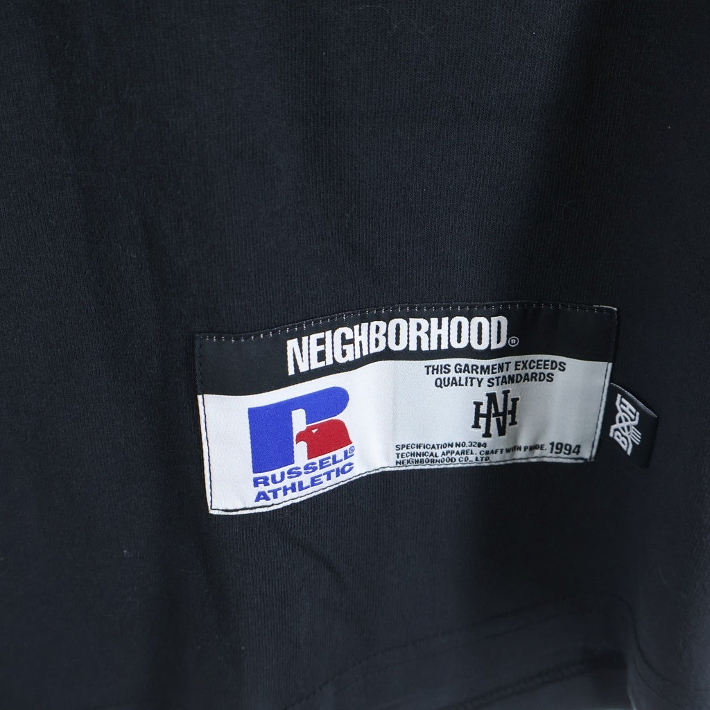 NEIGHBORHOOD(ネイバーフッド) 25SS ×RUSSEL ATHLETIC ×BOUNTY HUNTER CREWNECK SS ラッセルアスレチック バウンティハンター ロゴプリント クルーネック半袖Tシャツ カットソー 251PCBHN-ST03