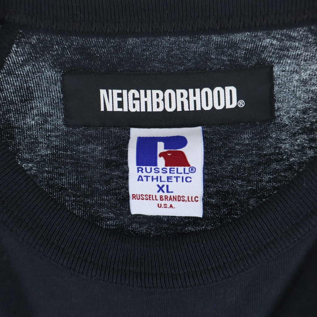 NEIGHBORHOOD(ネイバーフッド) 25SS ×RUSSEL ATHLETIC ×BOUNTY HUNTER CREWNECK SS ラッセルアスレチック バウンティハンター ロゴプリント クルーネック半袖Tシャツ カットソー 251PCBHN-ST03