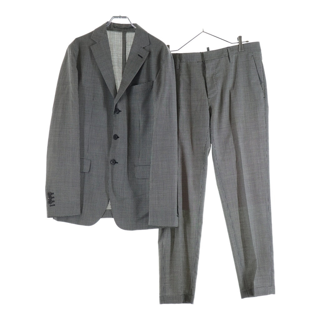 DSQUARED2(ディースクエアード) 16SS 2Bセットアップスーツ チェック柄 ウール シングルテーラードジャケット スラックスボタンフライパンツ グレー S74FT0247