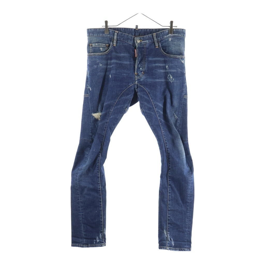 DSQUARED2(ディースクエアード) 16AW TIDY BIKER JEANS タディバイカージーンズ ダメージ加工ボタンフライスキニーデニムパンツ インディゴ S74LB0029 S30144