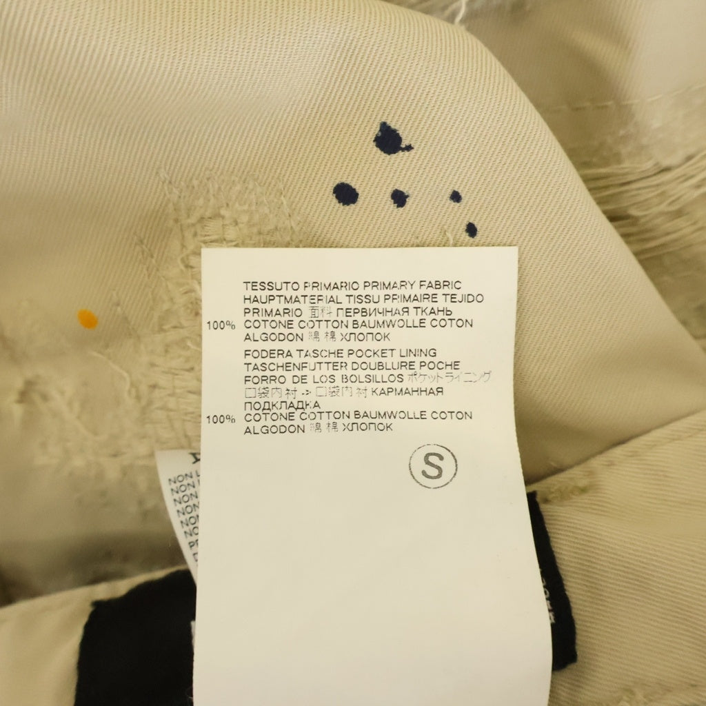 DSQUARED2(ディースクエアード) 19AW リペア加工 ペイント テーパードチノトラウザーズ ボタンフライパンツ ベージュ S74KB0316 S41794