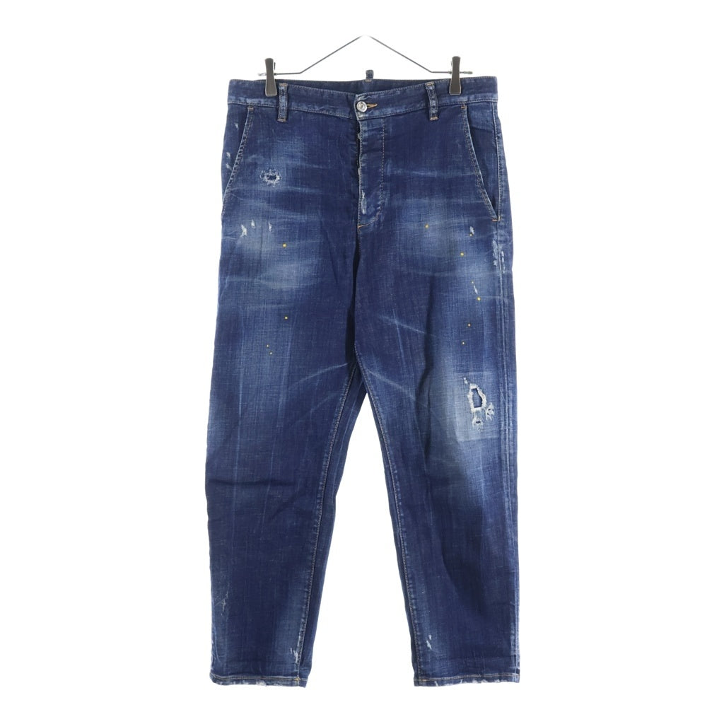DSQUARED2(ディースクエアード) 20SS BRAD FIT JEANS ブラットフィットジーンズ ダメージリペア加工 ボタンフライデニムパンツ インディゴ S71KB0279 S30342