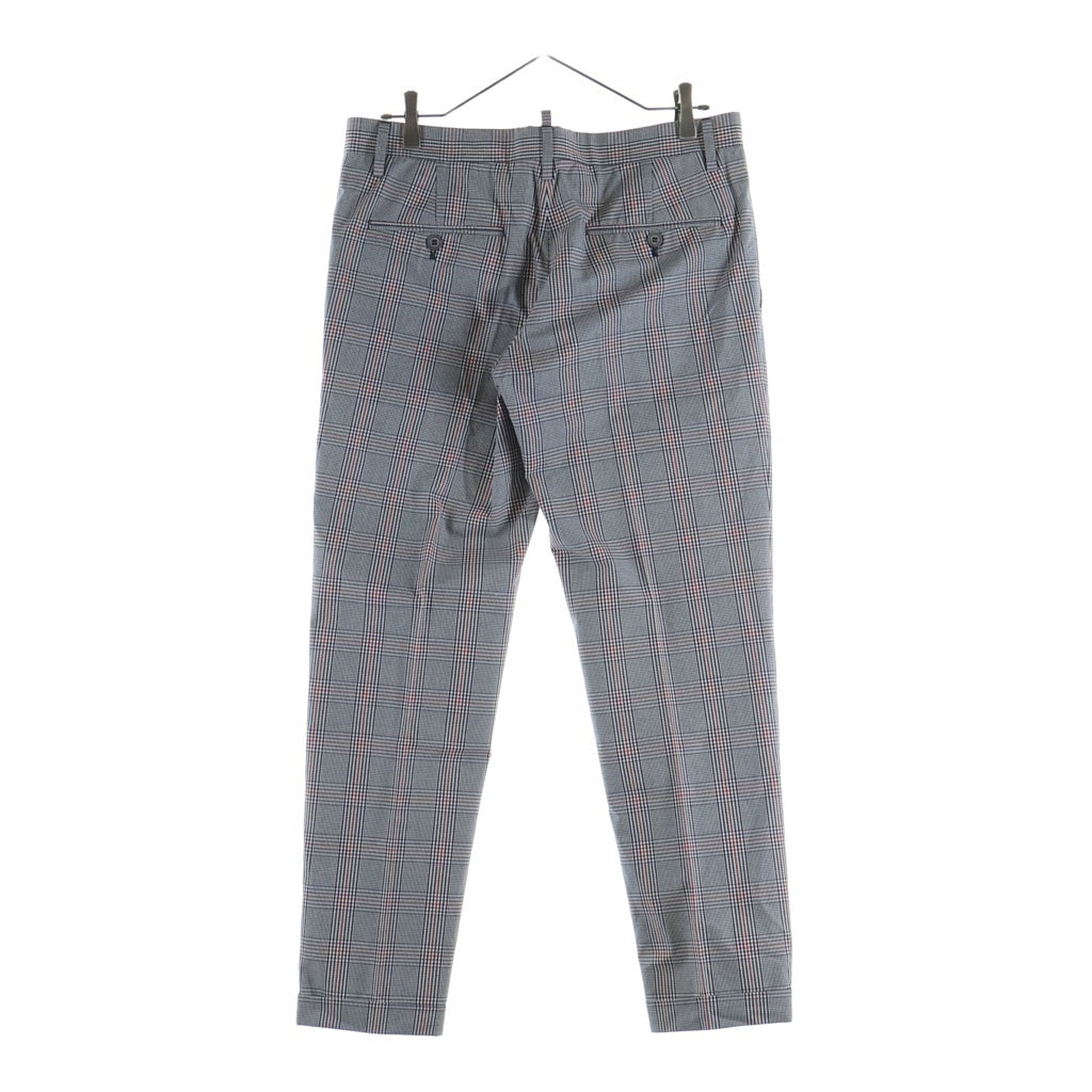 DSQUARED2(ディースクエアード) 17SS 2Bセットアップスーツ チェック柄 コットン ダブルテーラードジャケット ボタンフライスラックスパンツ グレー S74FT0282