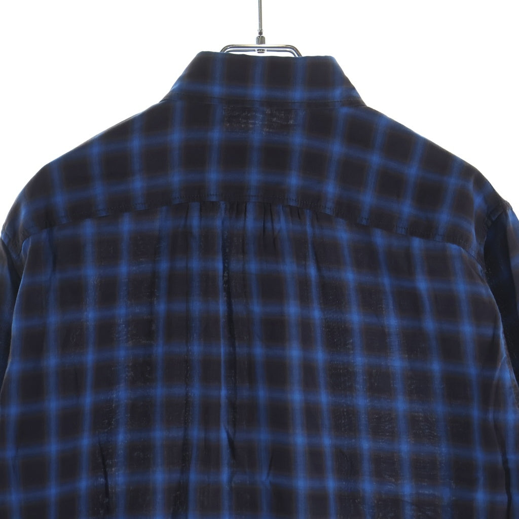 DSQUARED2(ディースクエアード) 15AW レギュラーカラー オンブレチェック長袖シャツ ブルー S74DL0790