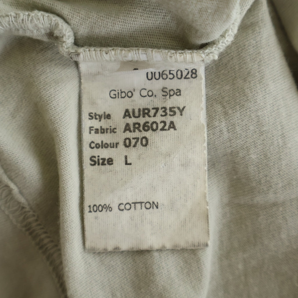 John Galliano(ジョン ガリアーノ) ヒューマンロゴ スプレープリント ダメージ加工半袖Tシャツ カットソー ベージュ AUR735Y
