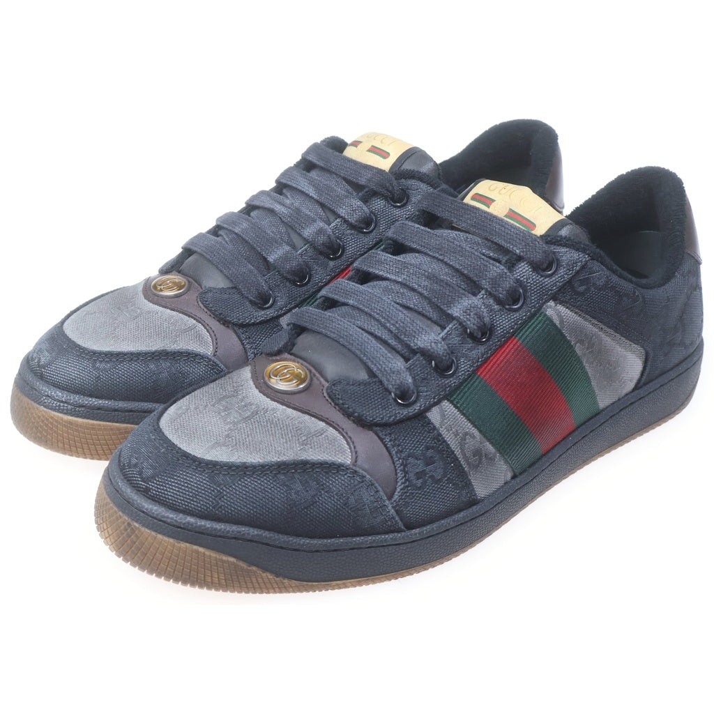 GUCCI(グッチ) SCREENER スクリーナー GGキャンバス ローカットスニーカー ブラック/グリーン/レッド 857889