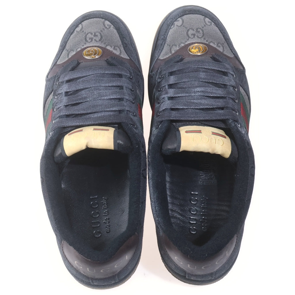 GUCCI(グッチ) SCREENER スクリーナー GGキャンバス ローカットスニーカー ブラック/グリーン/レッド 857889