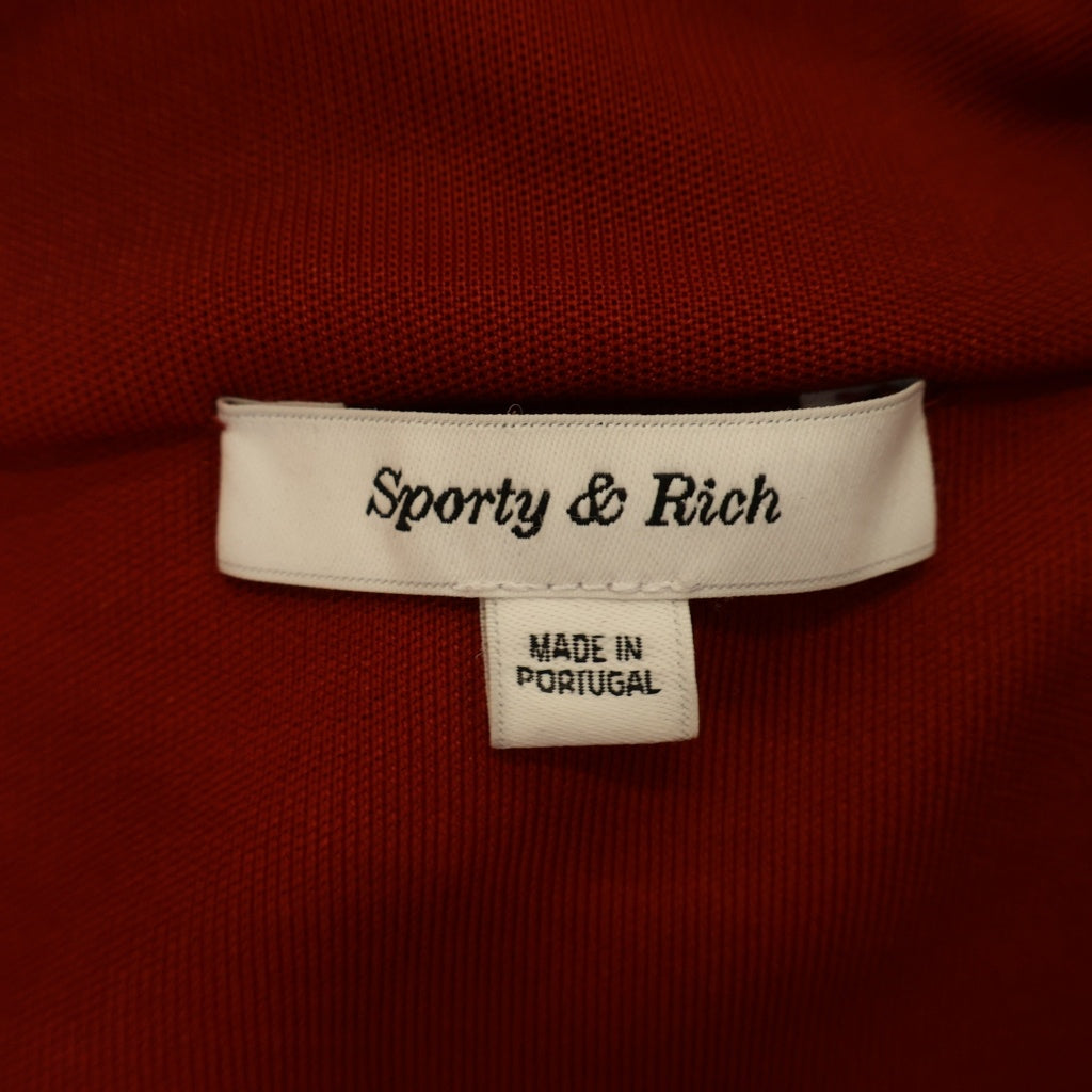 NO BRAND(ノーブランド) Sporty & Rich スポーティアンドリッチ ロゴ刺繍 ポリコットン トラックジャケット レッド