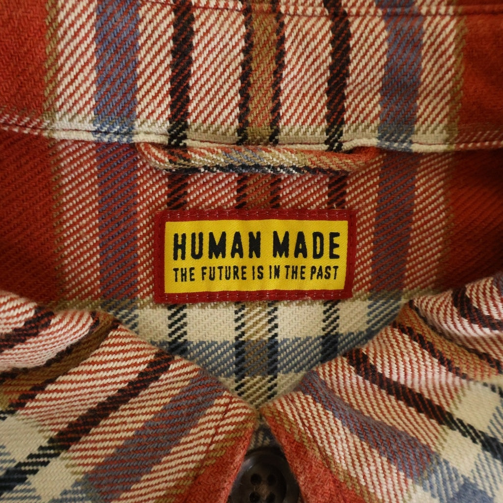 HUMAN MADE(ヒューマンメイド) CHECK SHIRT ハートワッペン フランネル チェックシャツ レッド HM31SH004