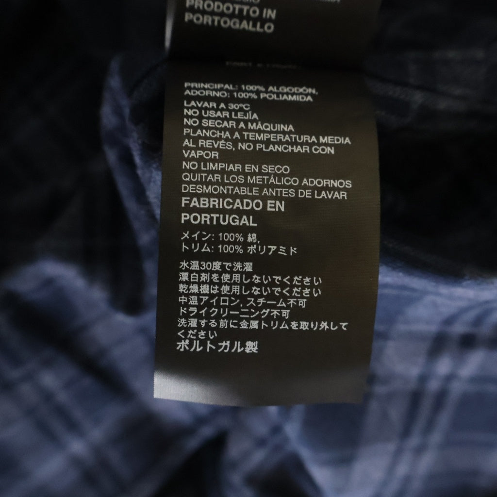 MARTINE ROSE(マーティンローズ) WALLET SHIRT ウォレット チェックシャツ ネイビー