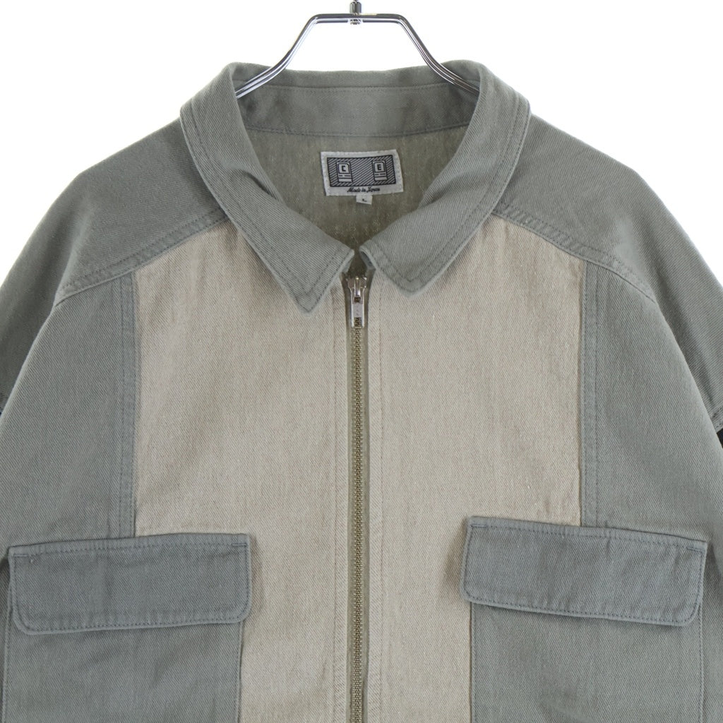 C.E(シーイー) STRIPE CUT SHORT SHIRT JACKET ストライプカットショートシャツジャケット グレー CES29JK21