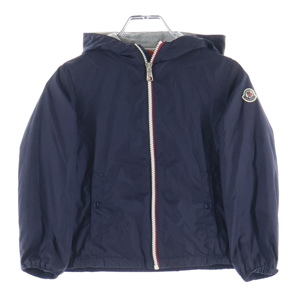 MONCLER(モンクレール) 21AW NEW URVILLE GIUBBOTTO ニューウルビル 袖ロゴワッペン フーデッドナイロンジャケット キッズ ネイビー G19541A72220 68352