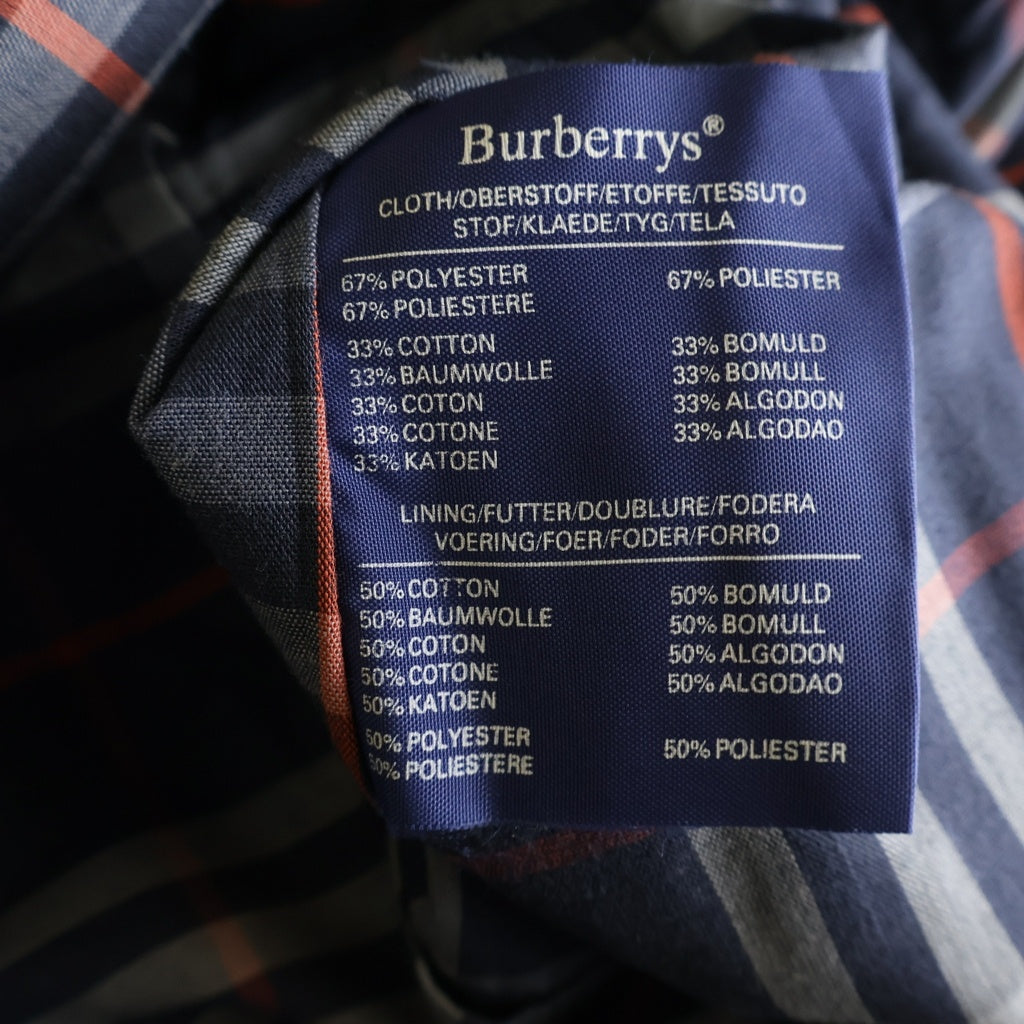 BURBERRYS(バーバリーズ) 70-80S VINTAGE ヴィンテージ 小文字タグ イングランド製 ステンカラーコート ネイビー
