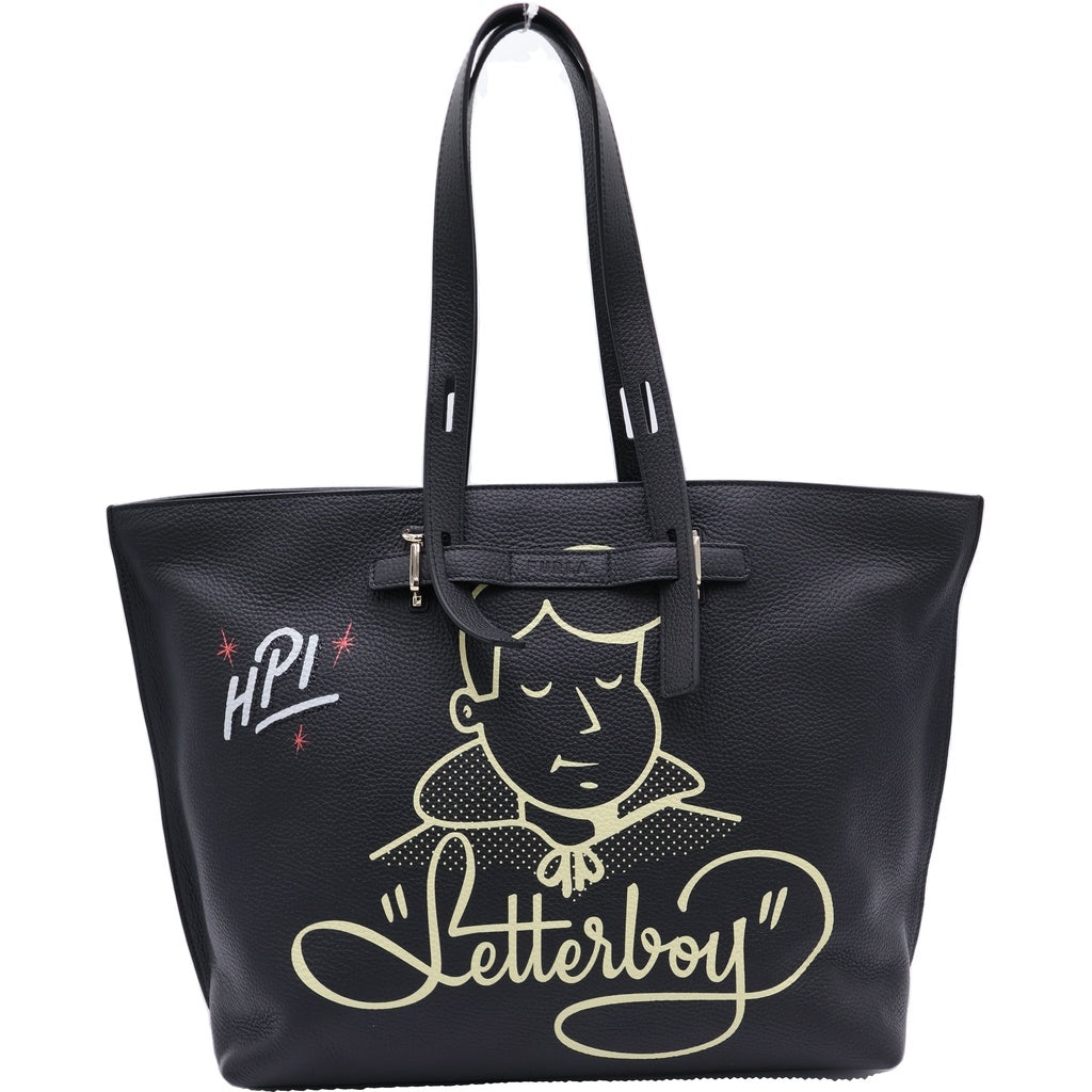 FURLA(フルラ) ×LETTERBOY FURLA GIOVE TOTE レターボーイ フルラ ジョベ レザー2WAY ショルダー ハンドトートバッグ ブラック レディース