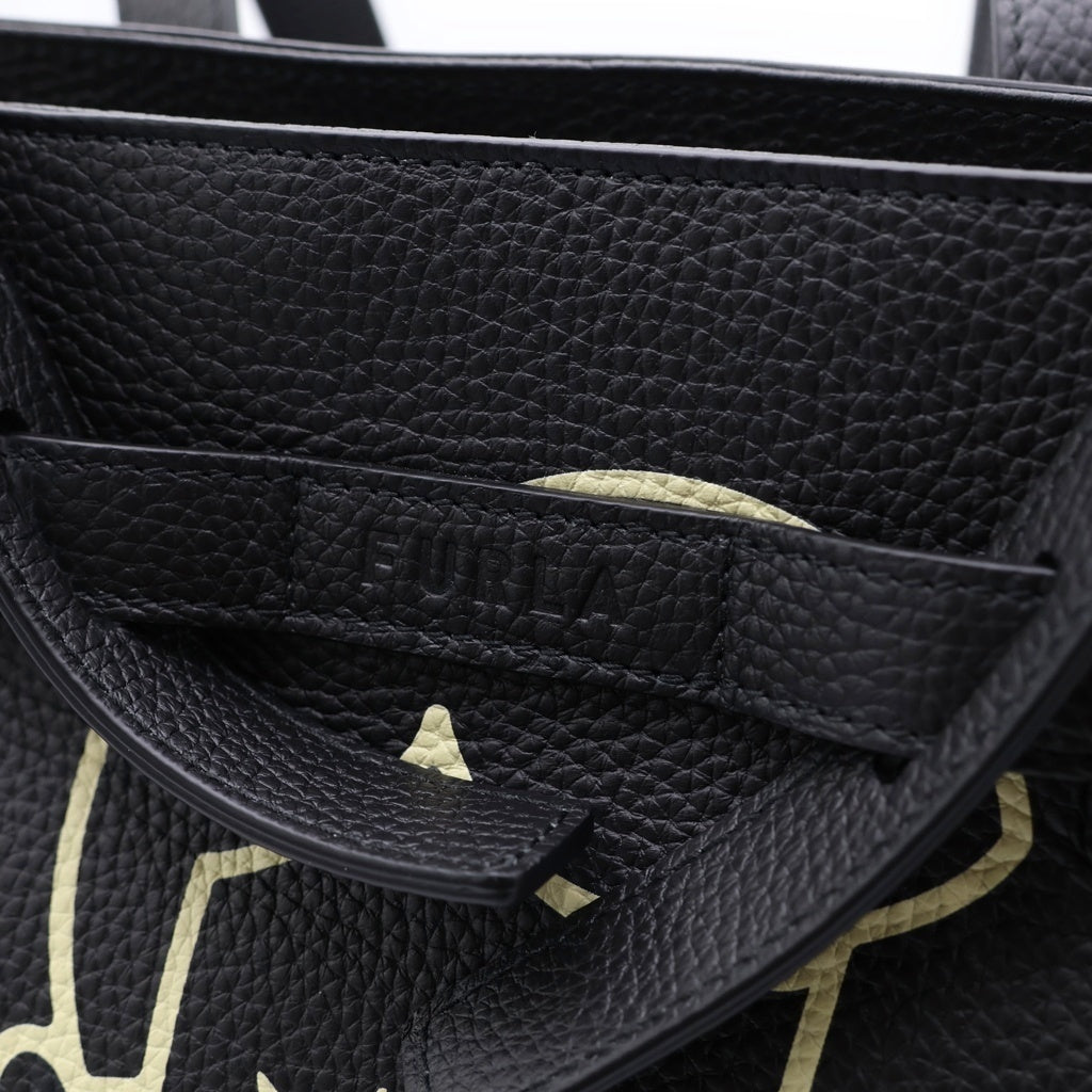 FURLA(フルラ) ×LETTERBOY FURLA GIOVE TOTE レターボーイ フルラ ジョベ レザー2WAY ショルダー ハンドトートバッグ ブラック レディース