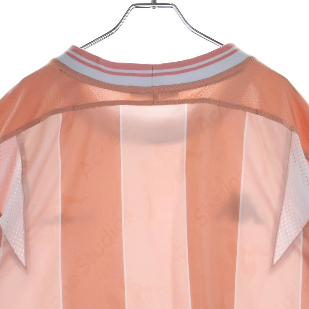 Acne Studios(アクネ ストゥディオズ) 25SS ×KAPPA LOGO -SHIRT カッパ ロゴ総柄 Tシャツ 半袖メッシュジャージ クルーネックカットソー ピンク SP-UX-TSHI000045