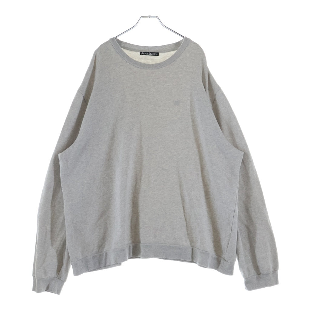 Acne Studios(アクネ ストゥディオズ) 胸フェイスロゴ クルーネックスウェットトレーナー グレー FA-UX-SWEA000196
