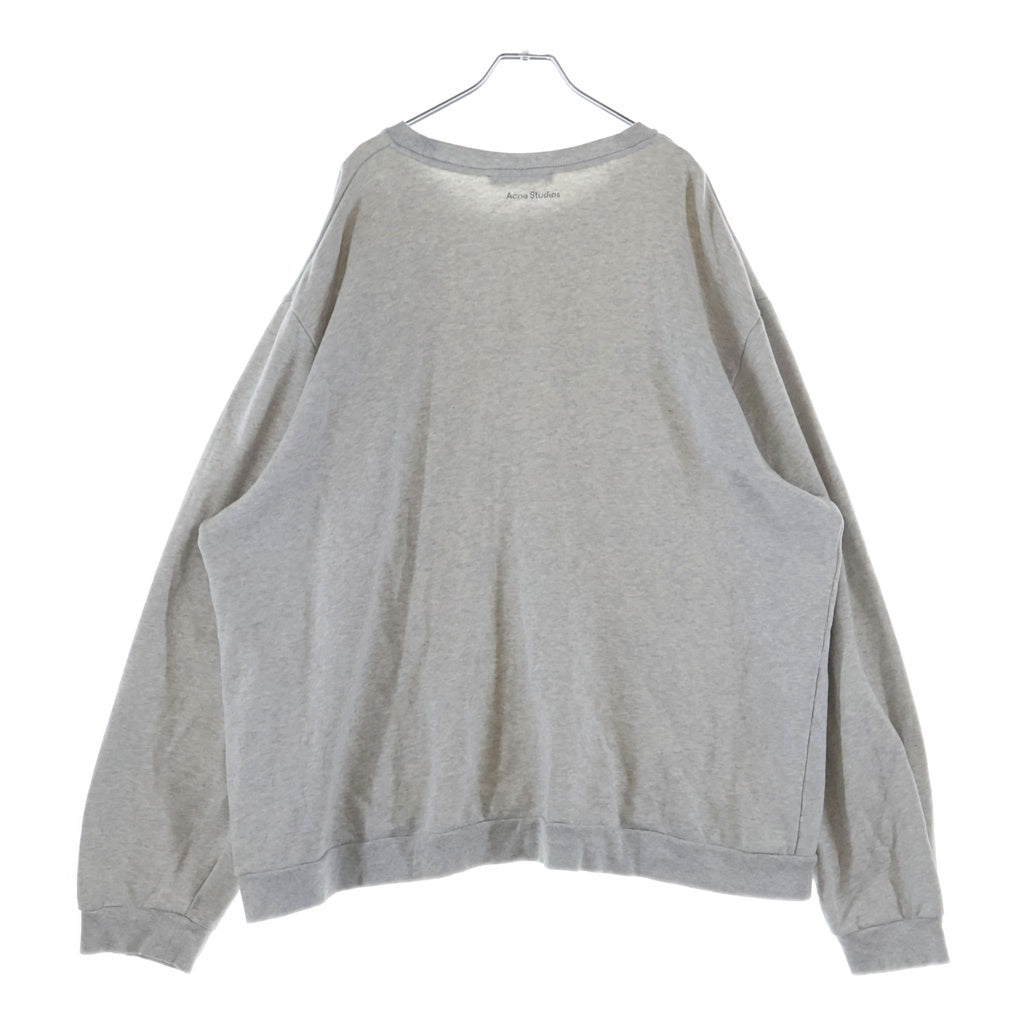 Acne Studios(アクネ ストゥディオズ) 胸フェイスロゴ クルーネックスウェットトレーナー グレー FA-UX-SWEA000196