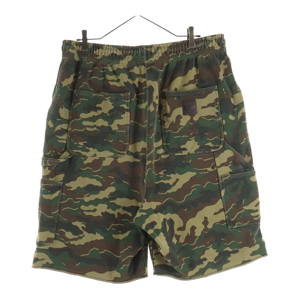 A BATHING APE(アベイシングエイプ) GREEN CAMO PRINT SHORTS グリーンカモ 迷彩柄 ドローストリング スウェットカーゴショーツ ハーフパンツ グリーン 001SPM301319M
