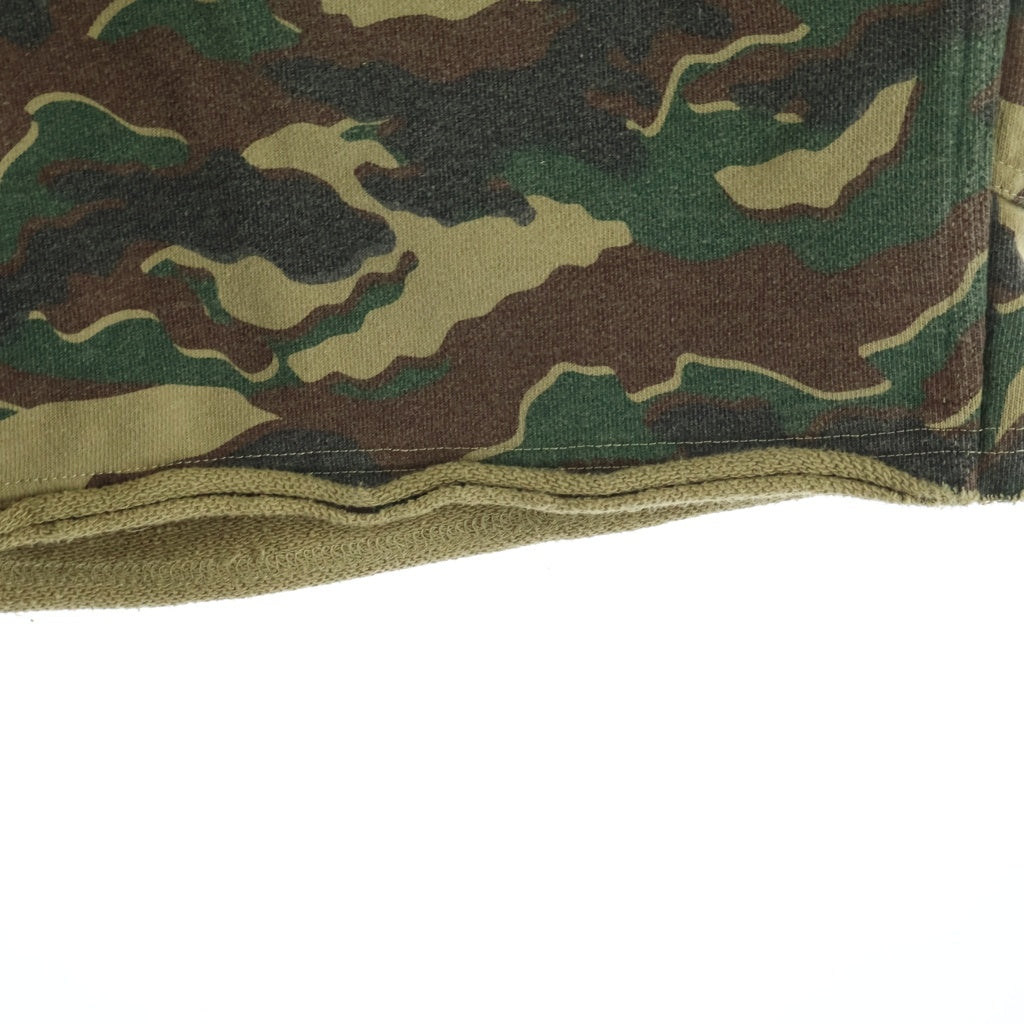 A BATHING APE(アベイシングエイプ) GREEN CAMO PRINT SHORTS グリーンカモ 迷彩柄 ドローストリング スウェットカーゴショーツ ハーフパンツ グリーン 001SPM301319M
