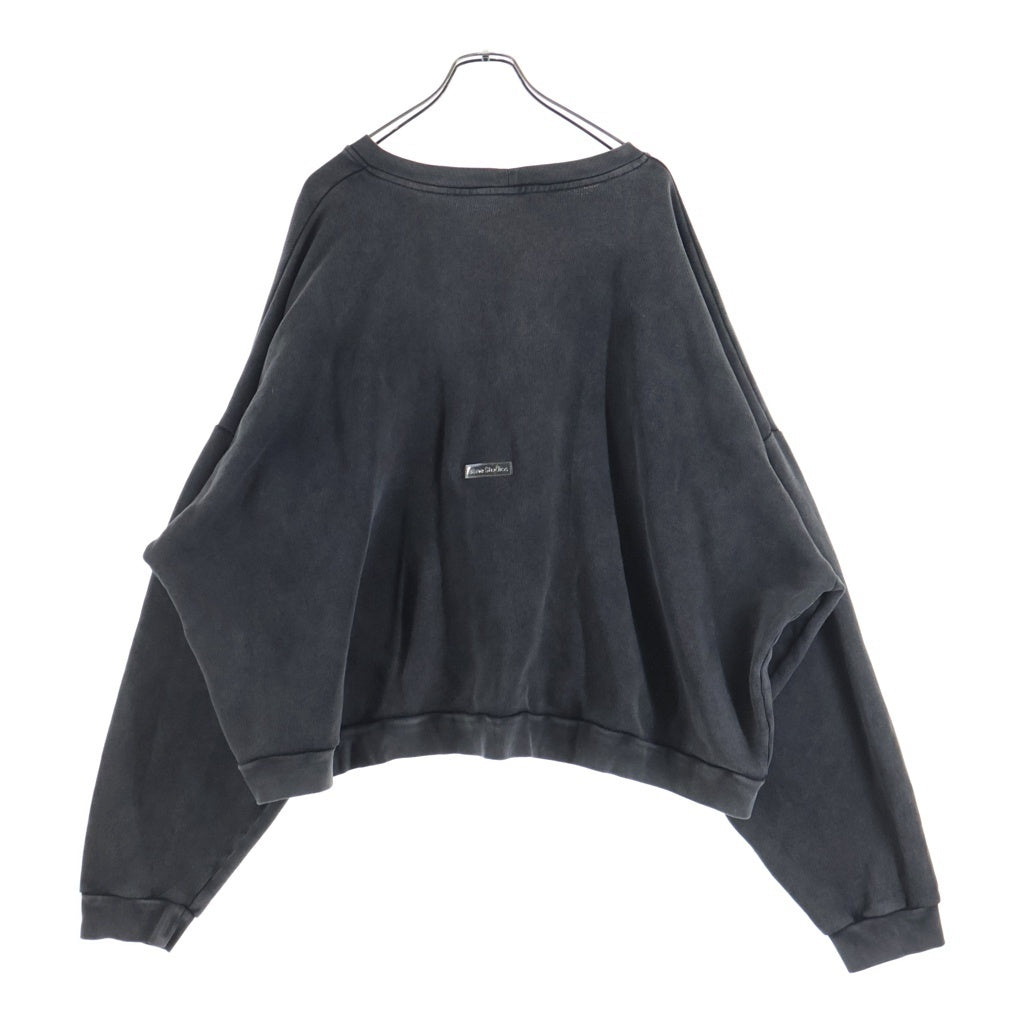 Acne Studios(アクネ ストゥディオズ) バックラバーロゴ ガーメントダイ加工 クルーネックスウェットトレーナー ダークグレー FN-UX-SWEA000017