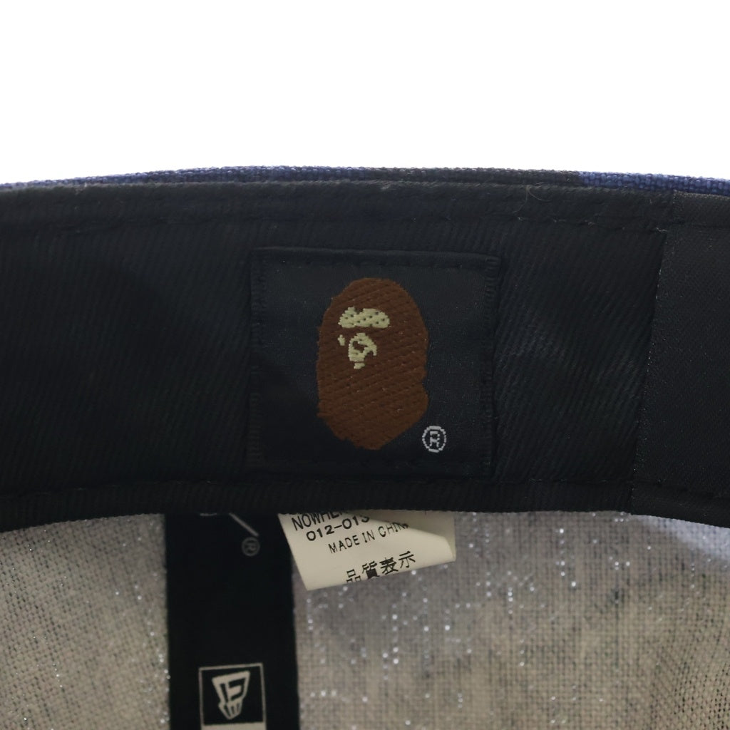 A BATHING APE(アベイシングエイプ) 24SS ×NEW ERA ×MLB NY YANKEES BAPE CAMO CAP ニューエラ ニューヨークヤンキース ベイプカモ総柄 6パネル ベースボールキャップ 帽子 ブルー/ブラック 001CPK231902C