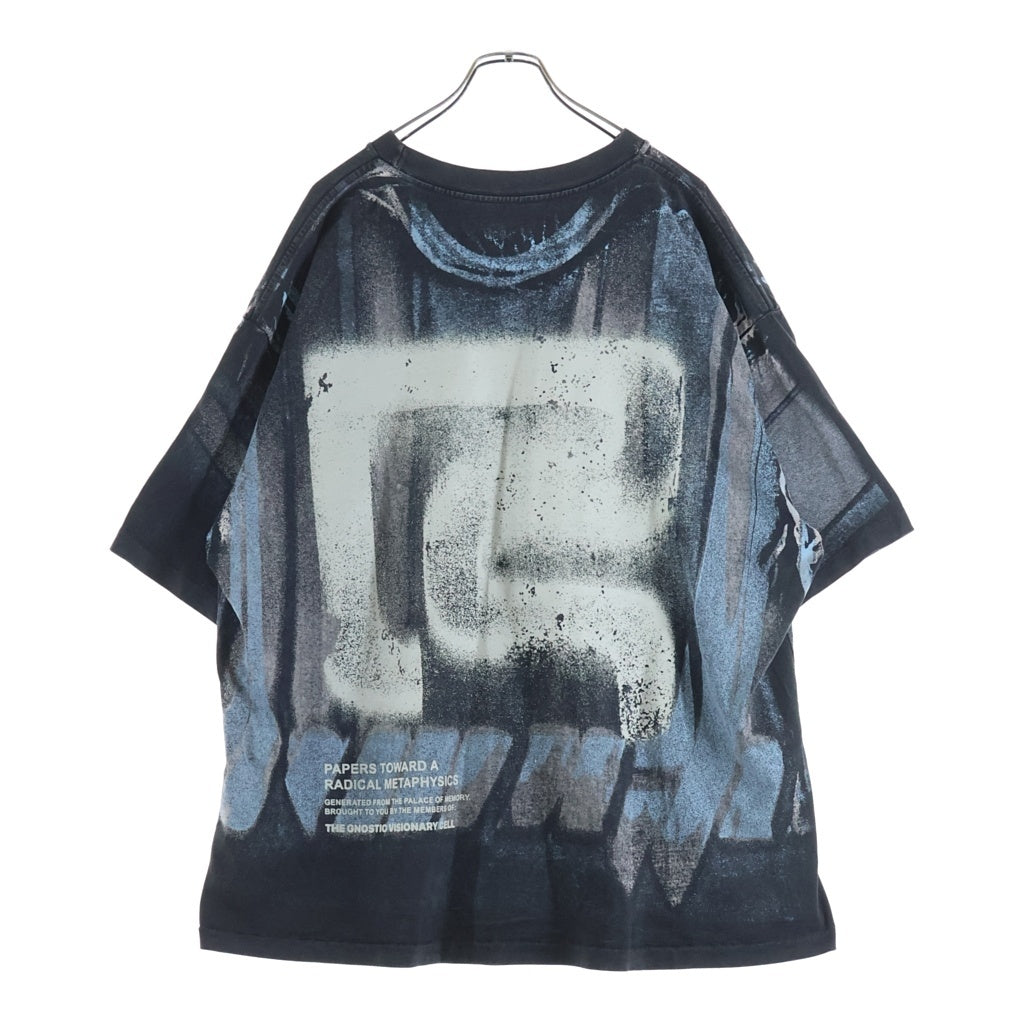 RRR123 RIVINGTON roi Rebis(リヴィントンロイレビス) ALAMOS CVA TEE グラフィックオーバープリントTシャツ 半袖クルーネックカットソー ブラック