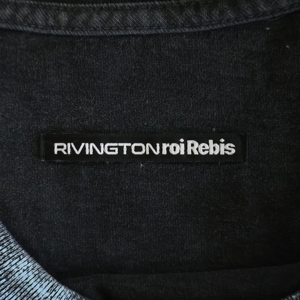RRR123 RIVINGTON roi Rebis(リヴィントンロイレビス) ALAMOS CVA TEE グラフィックオーバープリントTシャツ 半袖クルーネックカットソー ブラック
