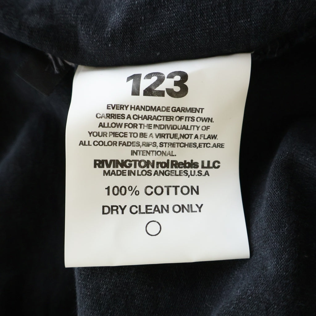 RRR123 RIVINGTON roi Rebis(リヴィントンロイレビス) ULTLA METAMOTH VINTAGE LS TEE モスプリント ヴィンテージ加工Tシャツ 長袖クルーネックカットソー ブラック