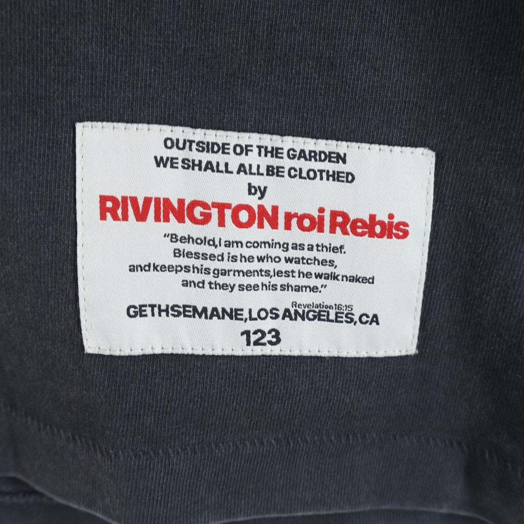 RRR123 RIVINGTON roi Rebis(リヴィントンロイレビス) ×UNION BABYLON MYSTERY CVA TEE ユニオン バビロン ミステリー 両面プリントTシャツ 半袖クルーネックカットソー ブラック