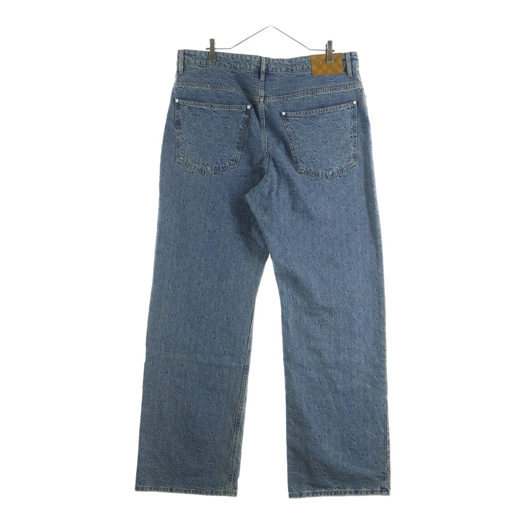 LOUIS VUITTON(ルイヴィトン) 25SS モノグラムエンボス パールボタン ジップフライ ストレートデニムパンツ インディゴ RM251Q UZD HRD79W