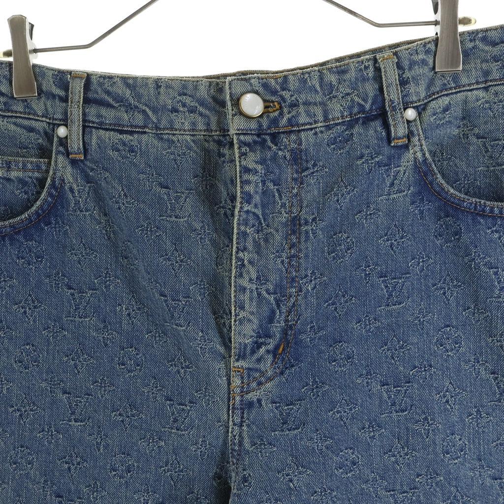 LOUIS VUITTON(ルイヴィトン) 25SS モノグラムエンボス パールボタン ジップフライ ストレートデニムパンツ インディゴ RM251Q UZD HRD79W