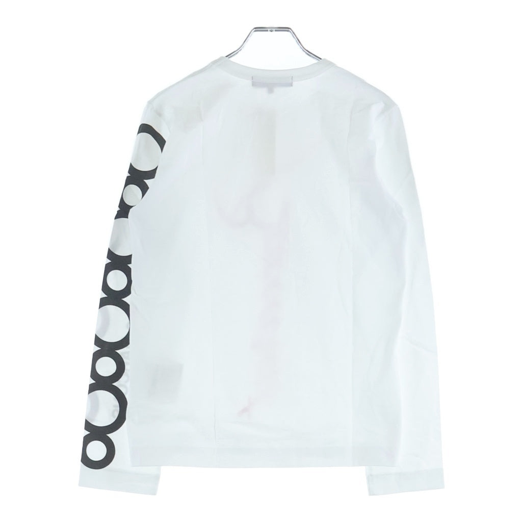 COMME des GARCONS(コムデギャルソン) ×Baccarat 19SS AD2019 バカラ アームロゴプリント クルーネック長袖Tシャツ カットソー ホワイト KC-T003