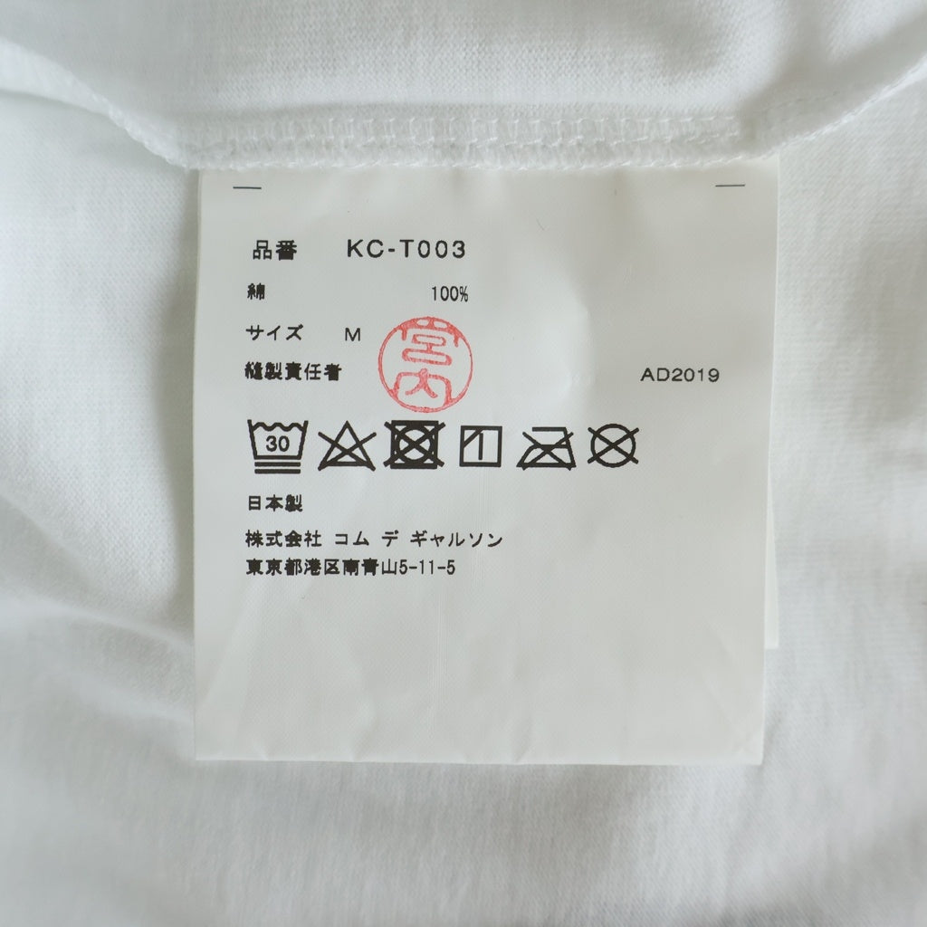 COMME des GARCONS(コムデギャルソン) ×Baccarat 19SS AD2019 バカラ アームロゴプリント クルーネック長袖Tシャツ カットソー ホワイト KC-T003