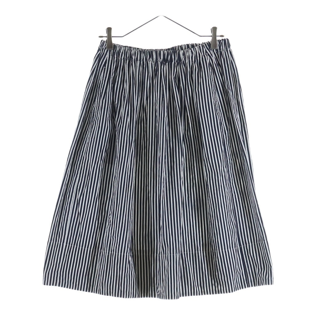 COMME des GARCONS(コムデギャルソン) ストライプ コットン フレアスカート レディース ネイビー/ホワイト W5S013