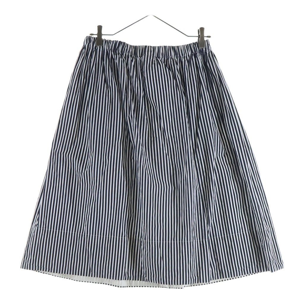 COMME des GARCONS(コムデギャルソン) ストライプ コットン フレアスカート レディース ネイビー/ホワイト W5S013