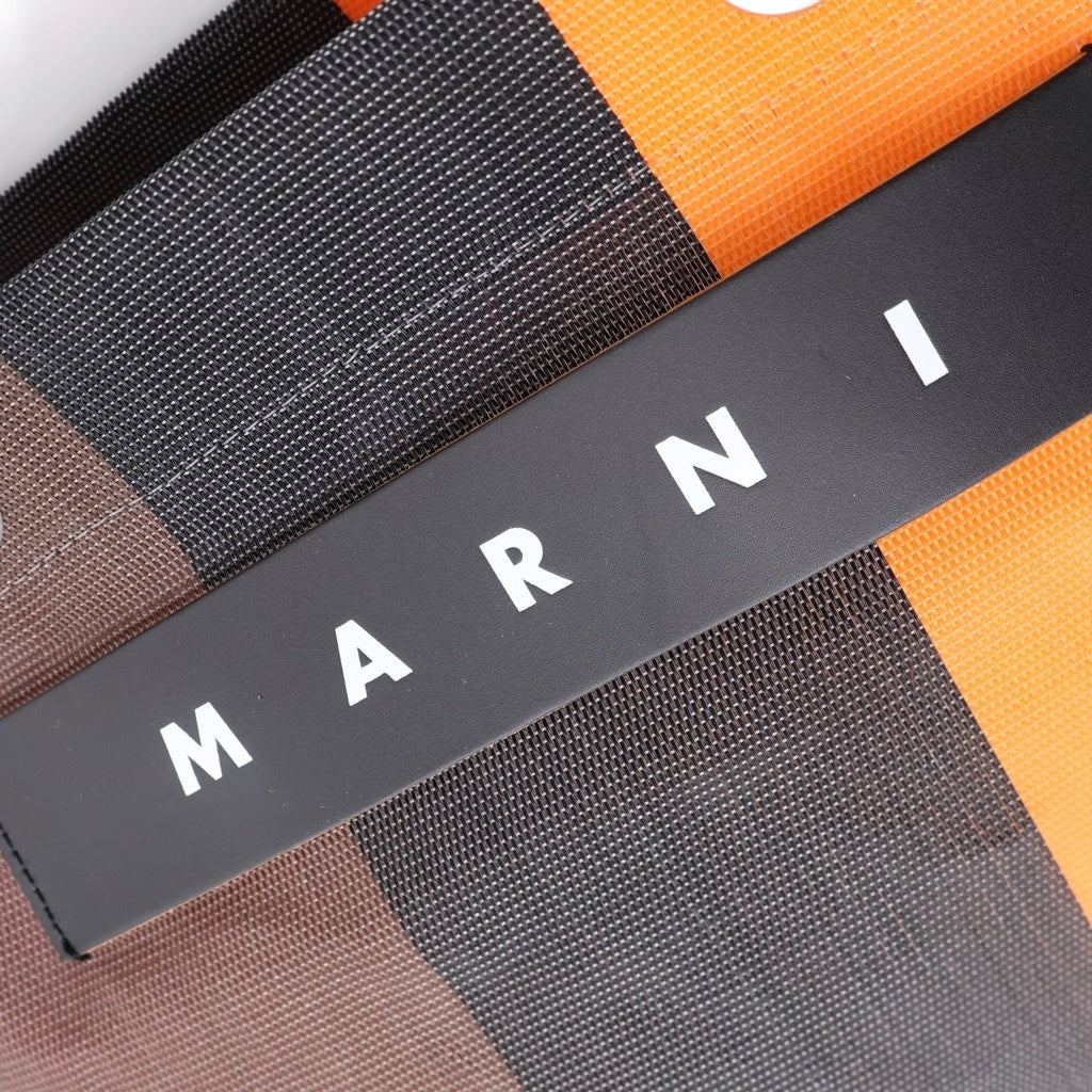 MARNI(マルニ) MARKET STRIPE BAG ロゴパッチ ストライプ マーケットトートバッグ マルチカラー