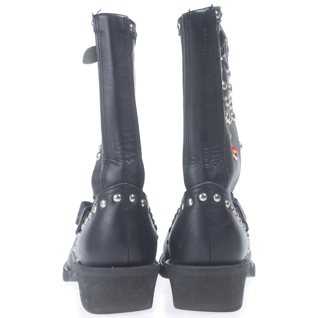 JUNYA WATANABE COMME des GARCONS(ジュンヤワタナベ コムデギャルソン) 02AW STUDDED ENGINEER BOOTS シルバースタッズ ロング エンジニアブーツ レディース ブラック