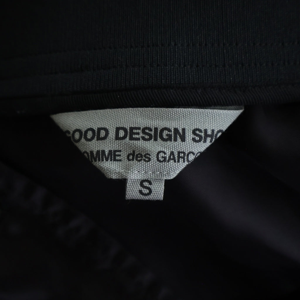 GOOD DESIGN SHOP COMME des GARCONS(グッドデザインショップ コムデギャルソン) 17SS AD2016 バックロゴプリント 袖ストライプ キュプラ スタッフコート ブラック IH-C001