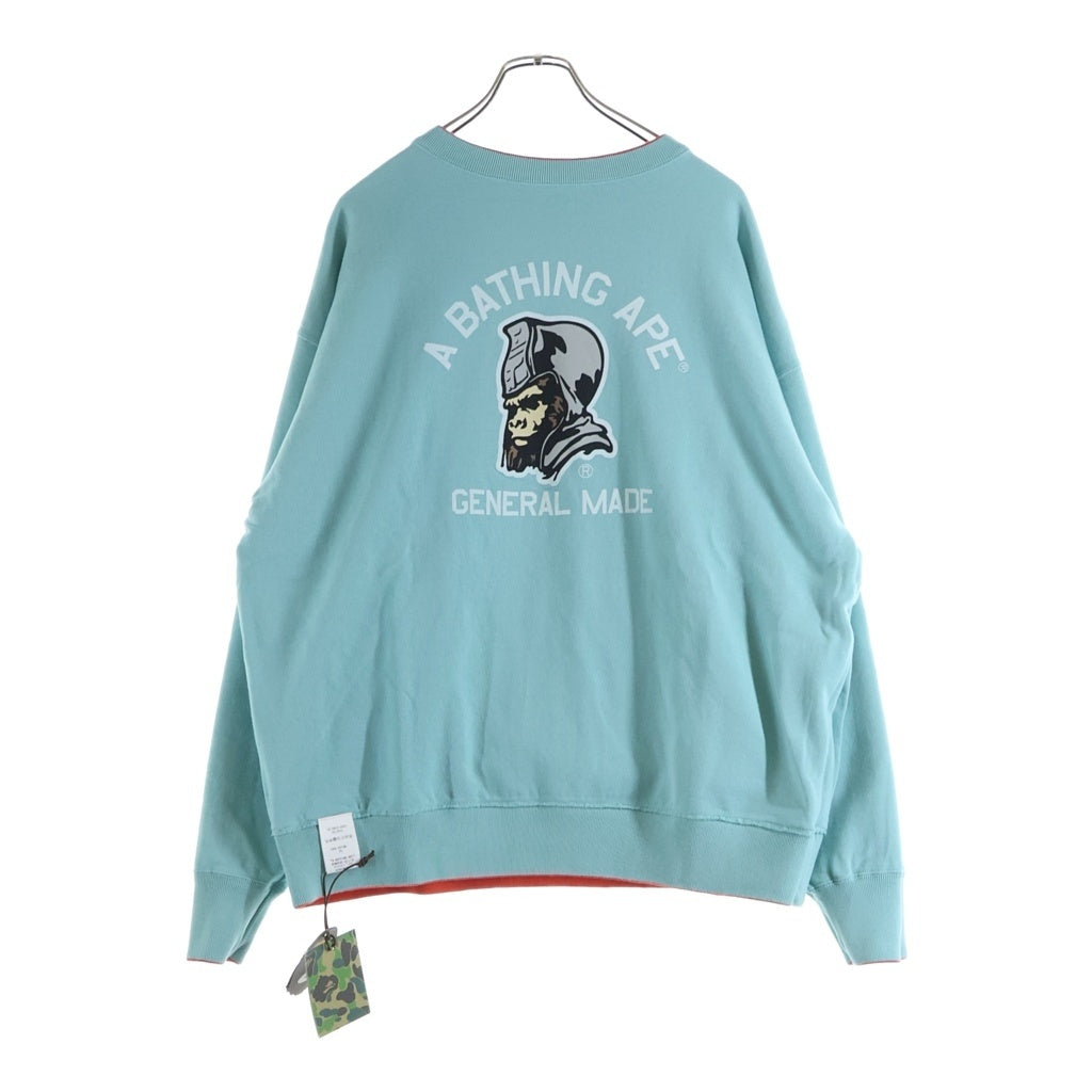 A BATHING APE(アベイシングエイプ) ×Sean Wotherspoon 4Way Crewneck ショーンウェザースプーン 4ウェイ リバーシブル クルーネックスウェットシャツ トレーナー レッド/ライトブルー 1K23-113-904