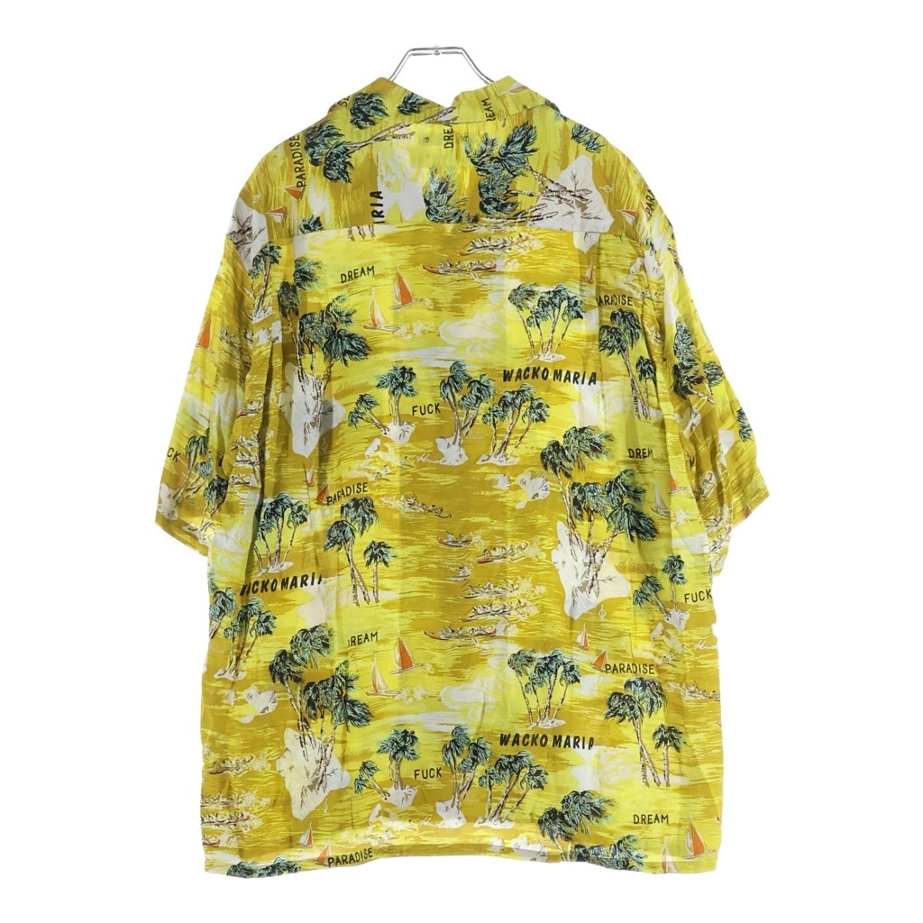 WACKO MARIA(ワコマリア) 24SS ×MINEDENIM HAWAIIAN SHIRT マインデニム ハワイアン総柄 半袖レーヨン アロハシャツ イエロー 24MND-WM001