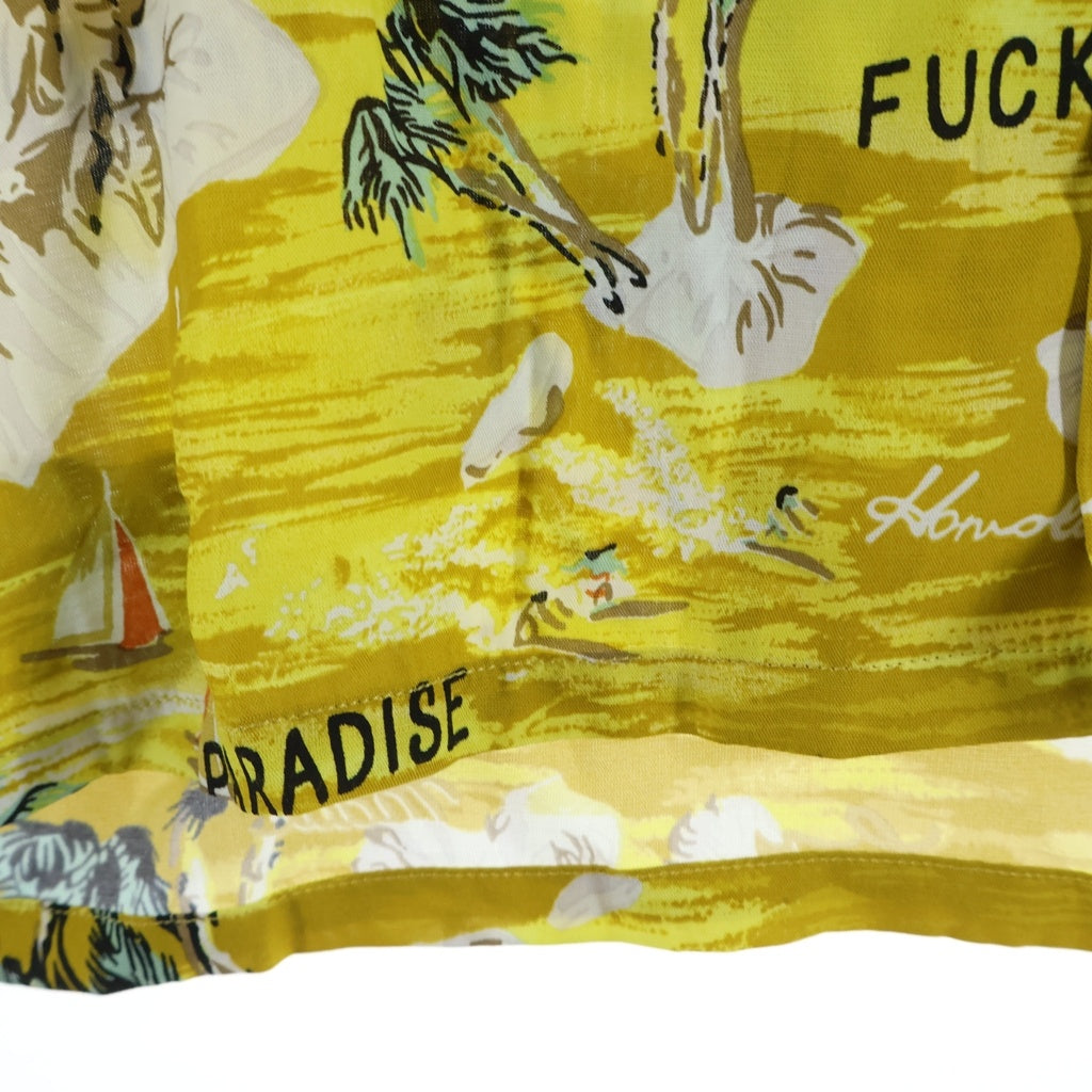WACKO MARIA(ワコマリア) 24SS ×MINEDENIM HAWAIIAN SHIRT マインデニム ハワイアン総柄 半袖レーヨン アロハシャツ イエロー 24MND-WM001