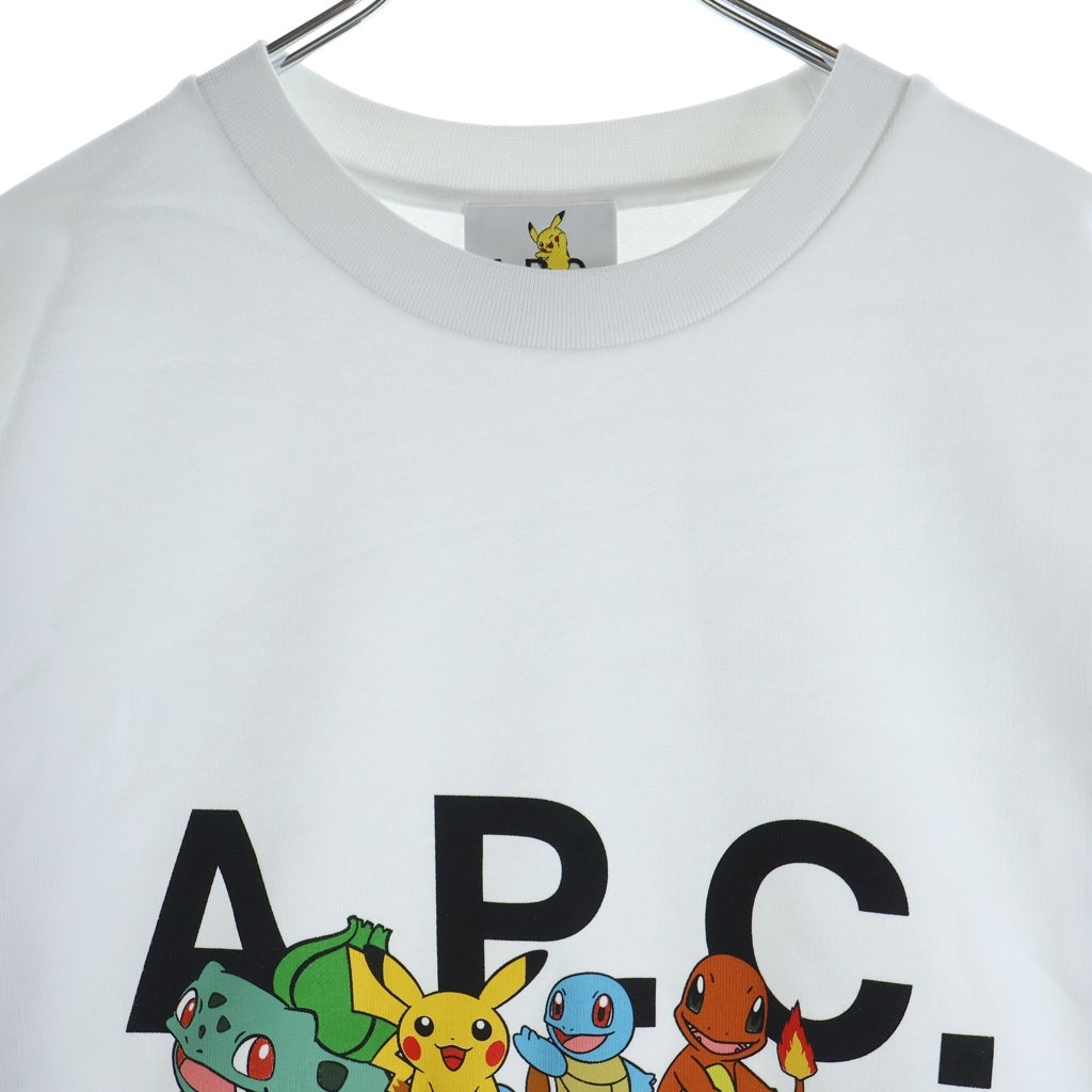 A.P.C(アーペーセー) ×POKEMON L/S CREWNECK SWEAT SHIRT ポケモン フロントロゴプリント クルーネックスウェットトレーナー ホワイト 24242-1-90062