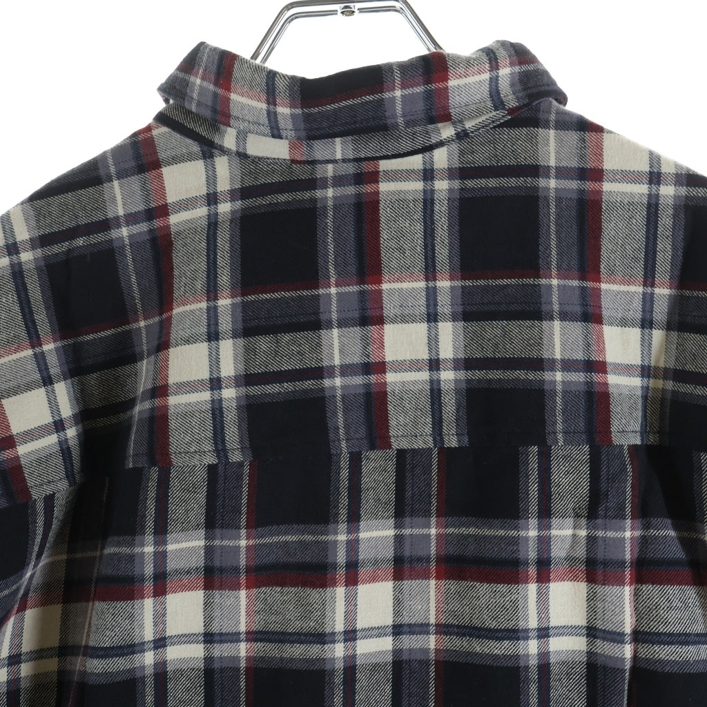 KITH(キス) LUDLOW BUTTON DOWN 胸ロゴ刺繍 チェック柄 長袖コットンネルシャツ グレー/ブラック KHM030222