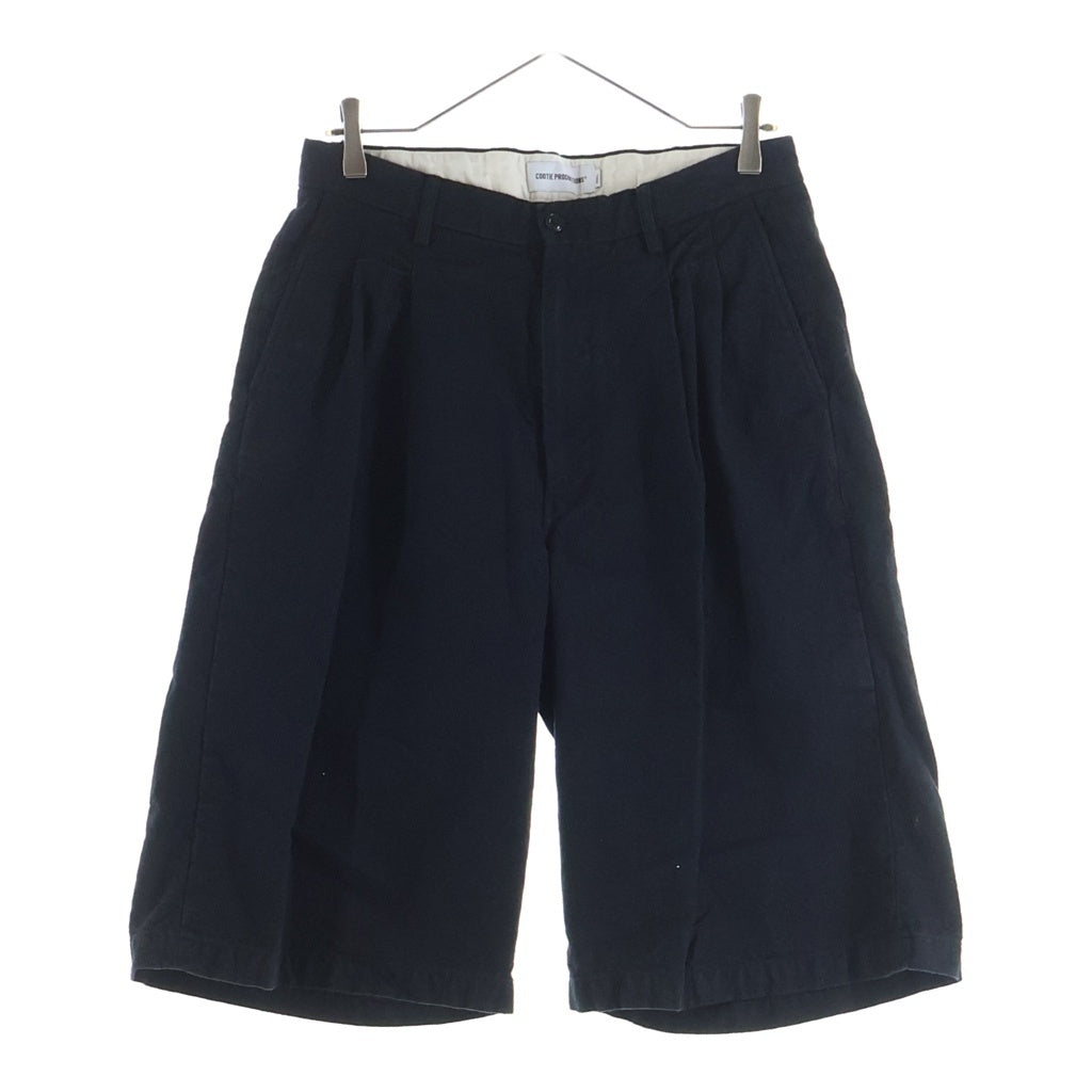 COOTIE PRODUCTIONS(クーティー プロダクションズ) 26SS C/LI CANVAS 2 TUCK SHORT TROUSERS キャンバス 2タック ショートパンツ ブラック CTE-26S105