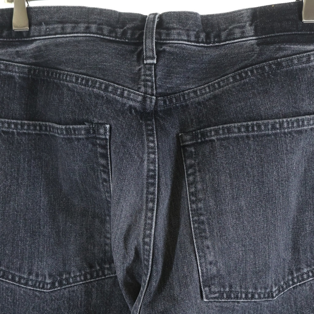HYKE(ハイク) 26SS BARREL LEG DENIM JEANS バレルレグ ジーンズ デニムパンツ ブラック 13382