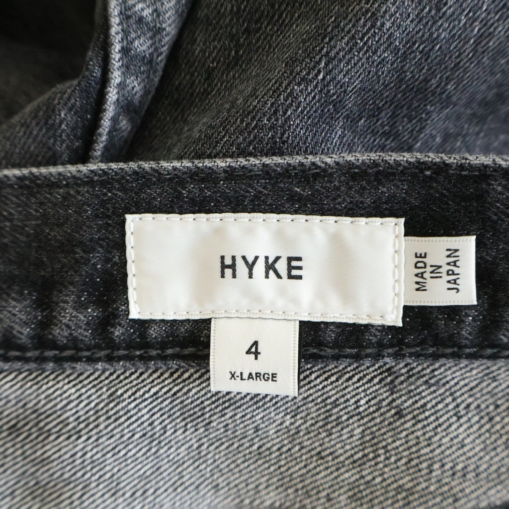 HYKE(ハイク) 26SS BARREL LEG DENIM JEANS バレルレグ ジーンズ デニムパンツ ブラック 13382