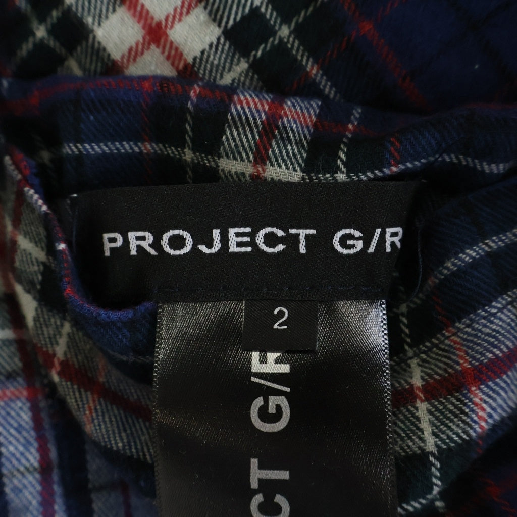 PROJECT G/R(プロジェクトジーアール) 23SS GRAILZ REVERSIBLE HOODED チェック柄 グレイルズ リバーシブル フーデッドシャツ ブルー/グレー