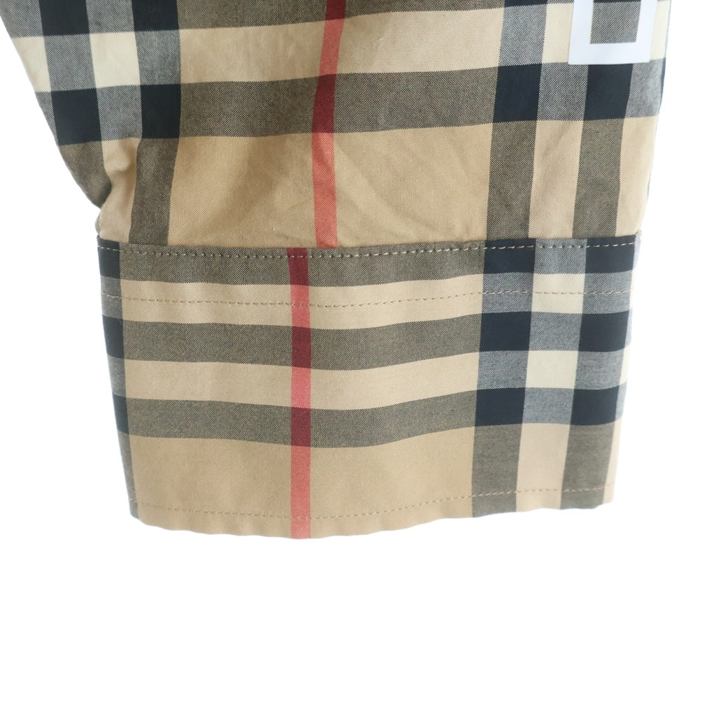BURBERRY(バーバリー) 20AW スリーブロゴプリント ノバチェック コットン長袖シャツ ベージュ 8029878