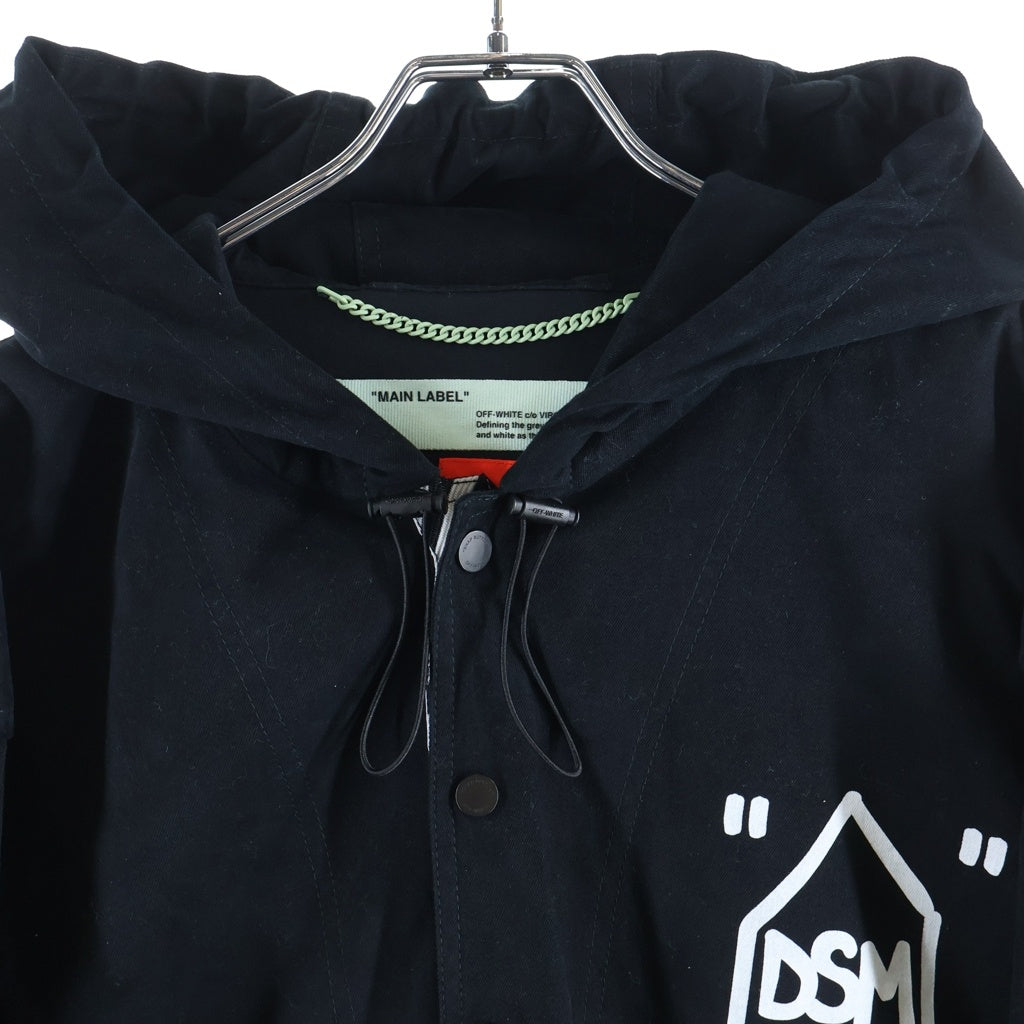 OFF-WHITE(オフホワイト) 18AW ×DOVER STREET MARKET ドーバーストリートマーケット バックアロー刺繍 コットン フーデッドジャケット ブラック OMEA152F18272136